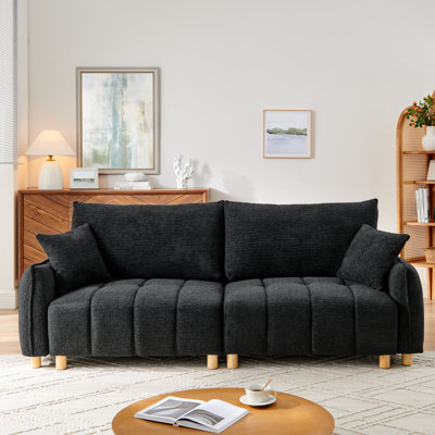 Abner 90.1" Full Size Convertible Tufted Sleeper Sofa With Storage For Living Room