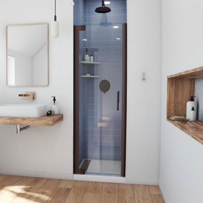  DreamLine Elegance Plus porte de douche pivotante sans cadre l 34 1/2 po x H 72 po bronze huilé