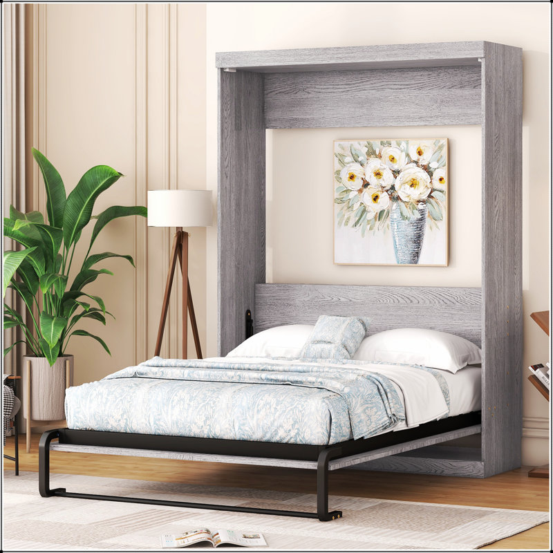 Base de lit pliante moderne avec tête de lit pour un sommeil confortable et peu encombrant, parfaite pour les chambres compactes.