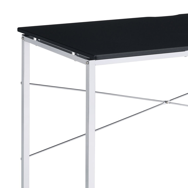 Bureau de meuble-lavabo à base métallique Jankey, Noir / chrome