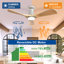 Ventilateur de plafond encastré à profil bas de 42 pouces en bois, 3 pales, avec éclairage et télécommande ; ventilateur intérieur/extérieur à intensité variable avec télécommande, moteur CC silencieux et minuterie.-750143519-750143512-750143489