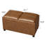 Repose-pieds de rangement rectangulaire en similicuir de 31 po avec plateaux rabattables-1154655309
