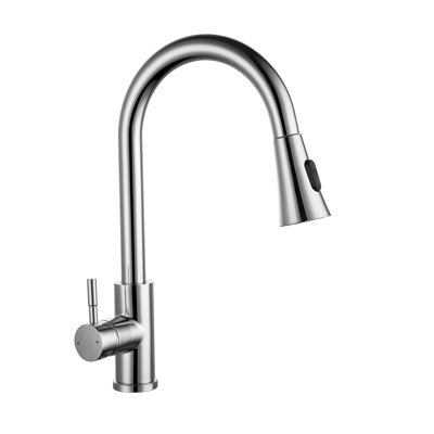 Topcraft Stainless Steel Single Handle Pull-Down Sprayer Kitchen Sink Faucet with 360° Swivel Spout