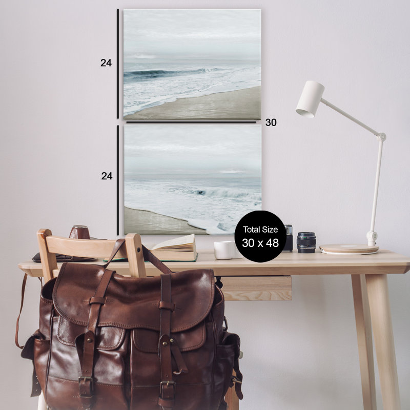 Ensemble de 2 toiles Morning Bliss Coastline, design par Natalie Carpentieri, H 24 po x l 30 po