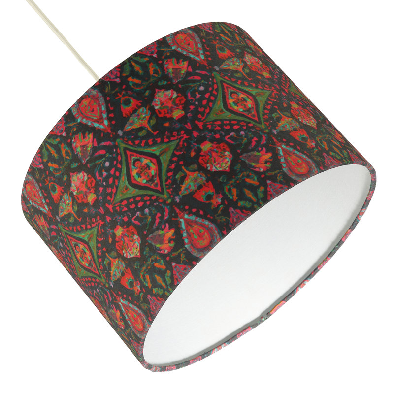 20cm H Cotton Drum Lamp Shade ( No Direct Attachment Method ) in Black