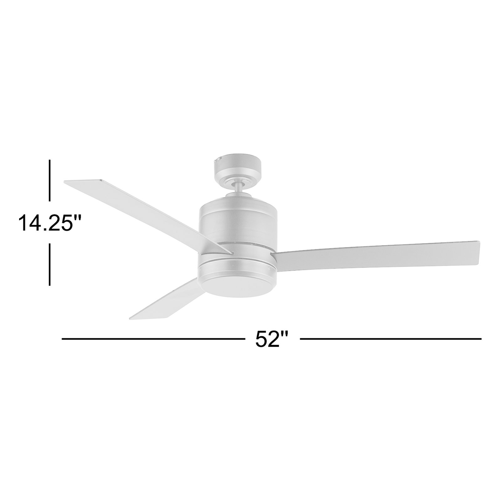 Vanna 52'' 3 Blade Ceiling Fan, Satin Nickel