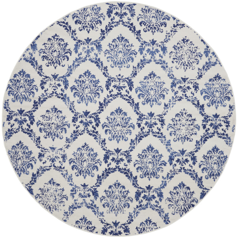 Goda Floral Indoor Rug, Round 8'
