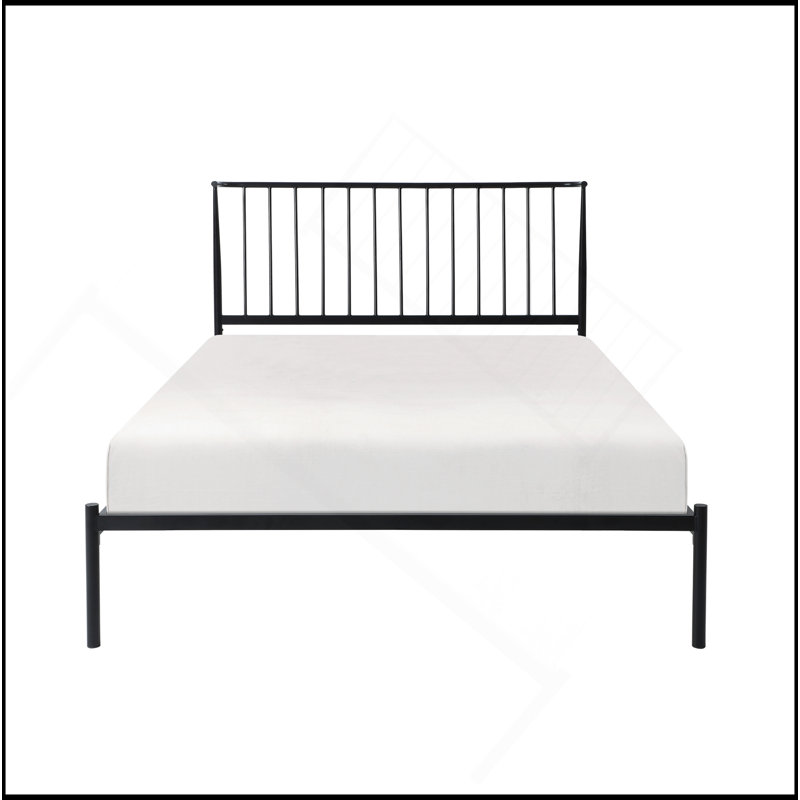 Mobilier de chambre à coucher 1pc, Lit double, Noir, noir, noir, noir