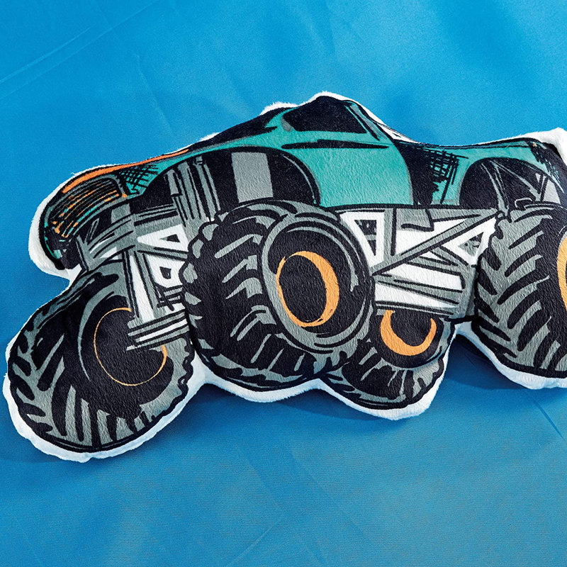 Twin Multi-Color Monster Truck Microfiber Comforter Set