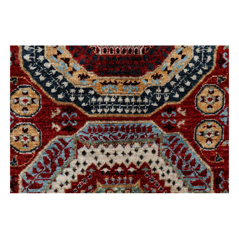 Aryana Wool Oriental Area Rug in Red/Blue/Rust