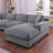 Chiara 128"W Light Gray Chenille Fabric Corner Sectional Sofa With Right-Facing Chaise-163297596
