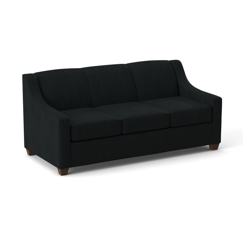 Phillips 76" Sofa Bed with Reversible Cushions, Cardigan Coal, Innerspring, Montana Walnut