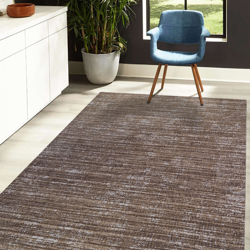 Tapis d'intérieur / extérieur contemporain à tissage plat, Rectangle 8 pi x 10 pi