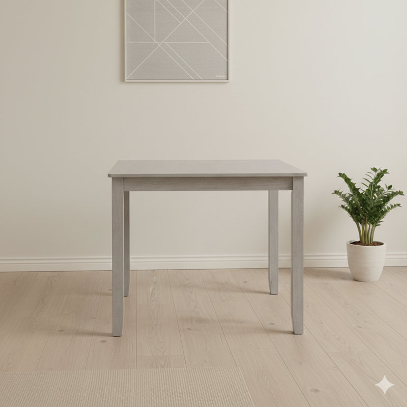 Table de salle à manger carrée en bois pour petits espaces, 4 places, finition grise (table seulement)