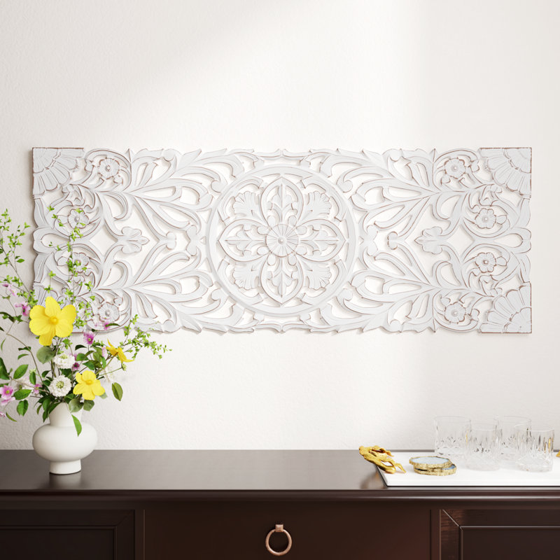Décoration murale faite à la main Majeski, Blanc