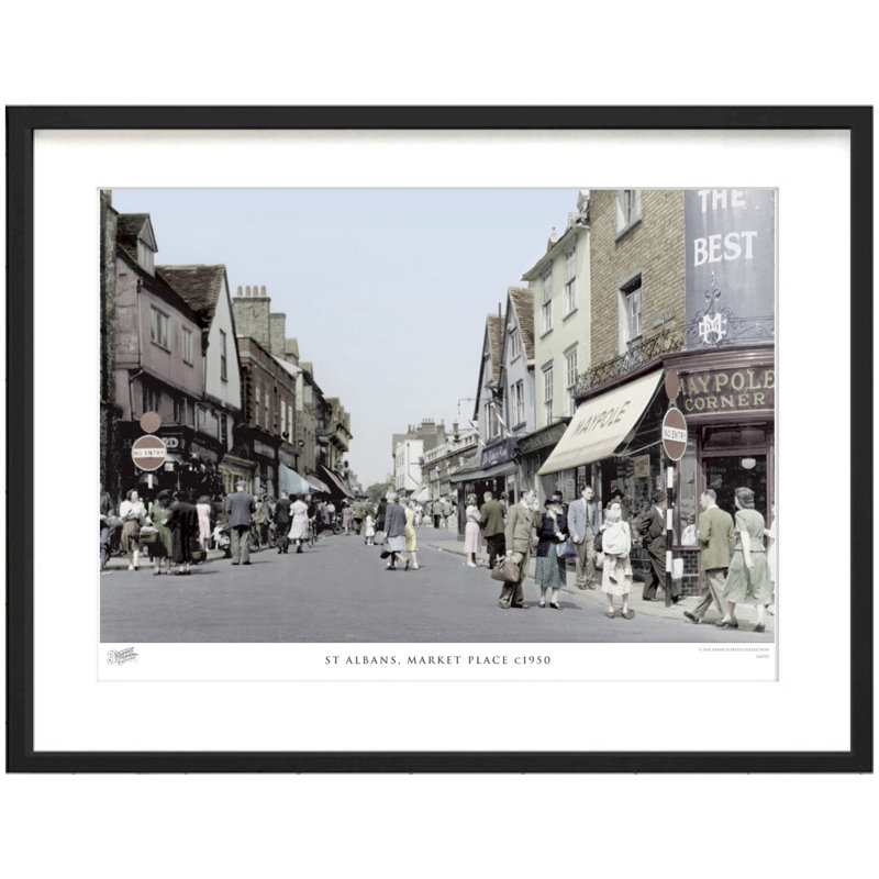 St Albans, Market Place C1950 by Francis Frith - Single Picture Frame Print, 45cm H x 60cm W x 2.3cm D