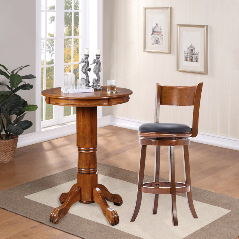 Tabouret de bar et de comptoir Analuz, Tabouret de bar (siège d'une hauteur de 30 po), Noyer