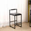 Ensemble de 2 tabourets de bar noirs avec dossier et repose-pieds