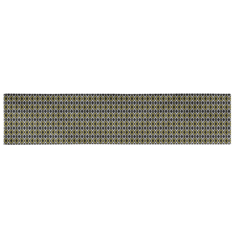 Chemin de table arrow diamants Avicia, 73,5 po x 17,5 po, Noir / Jaune, Coton