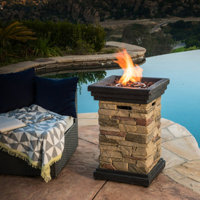 Colonne de feu 19,97 po x 29 po - 40000, accessoire de largeur de foyer élégant, aspect pierre élégant