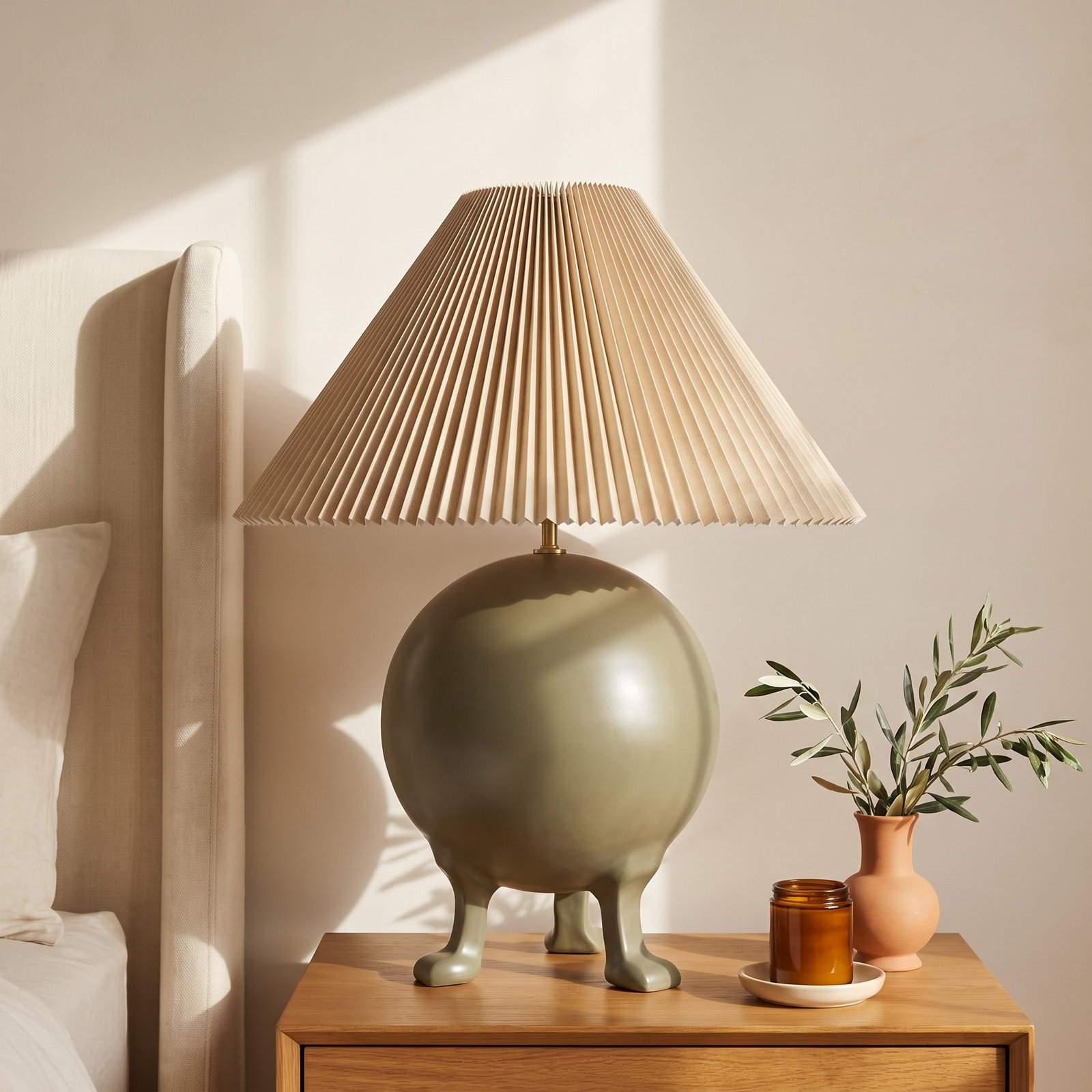 Chakera Table Lamp, Gray