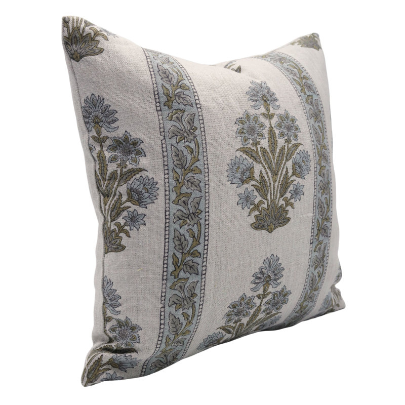 Housse de coussin réversible intérieur / extérieur Floral Linen, Carré, H 26 po x l 26 po