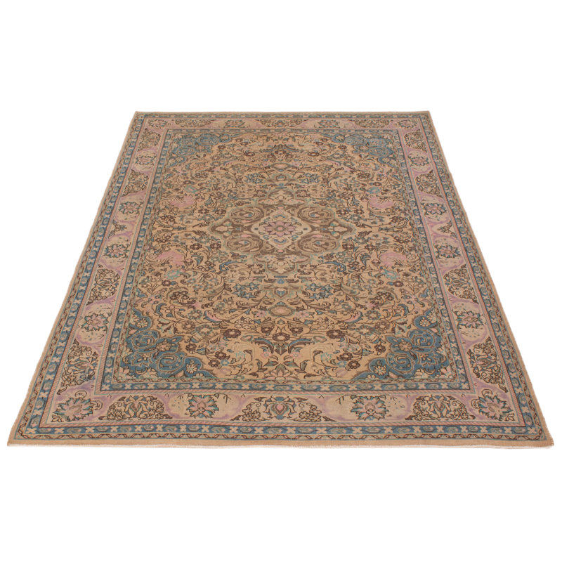 Tapis rectangulaire unique en laine 6 pi 5 po x 9 pi années 1990 Aard