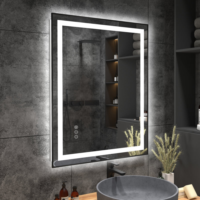 Dokes Super Bright Front & Back LED Lighted Anti-Fog Tempered Glass Bathroom/Vanity Mirror with ETL , 24" x 36"