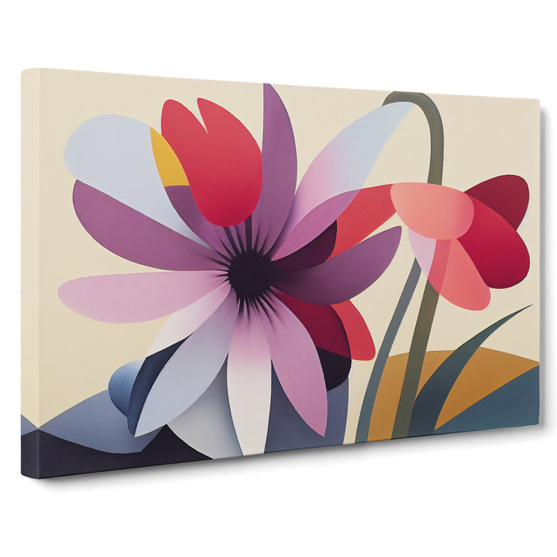 Effervescent Abstract Flower - Wrapped Canvas Print, 40cm H x 60cm W x 3cm D