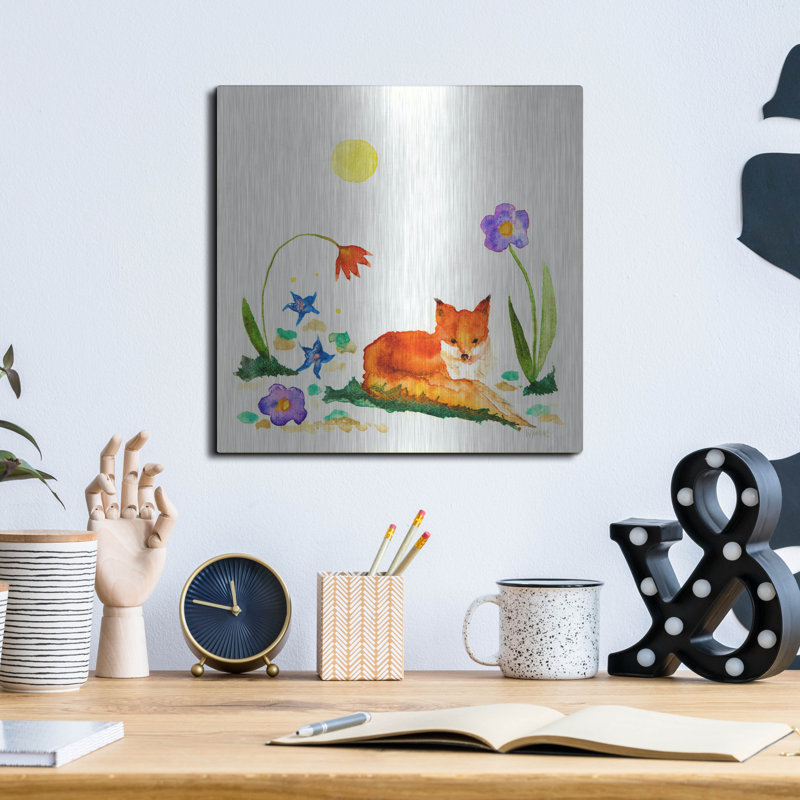 «Little Fox In The Garden» par Wyanne, H 12 po x l 12 po