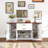 63" Farmhouse Barn Door Storage Sideboard Cabinet With 2 Drawers & Door Rack-950888430