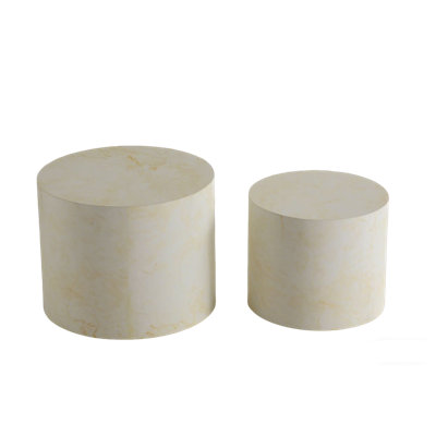 Ensemble de 2 tables basses rondes gigognes en bois
