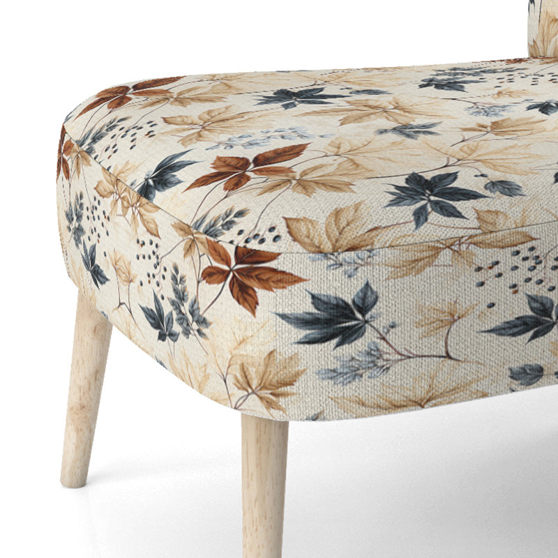 Chaise d'appoint rembourrée bohème et éclectique Vintage Leaves I
