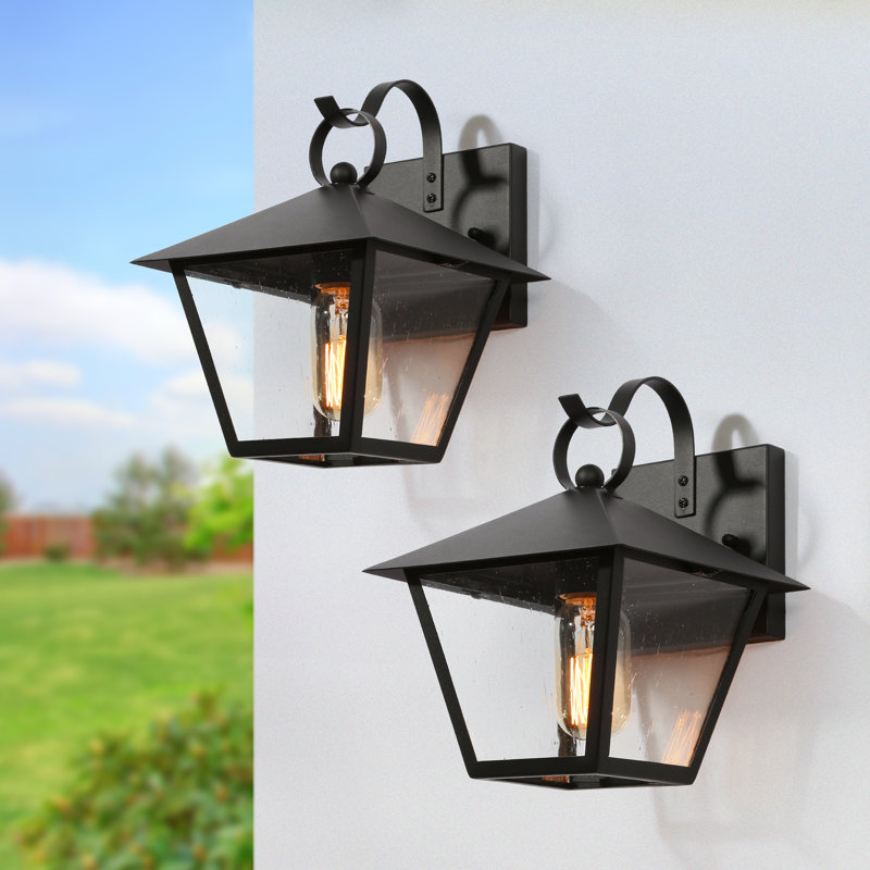 Lanston Modern Black Outdoor Sconce Wall Light(Set of 2)
