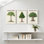 Plantes et fleurs Kapok arbre japonais cèdre Banyan ensemble de 3 impressions sur toile