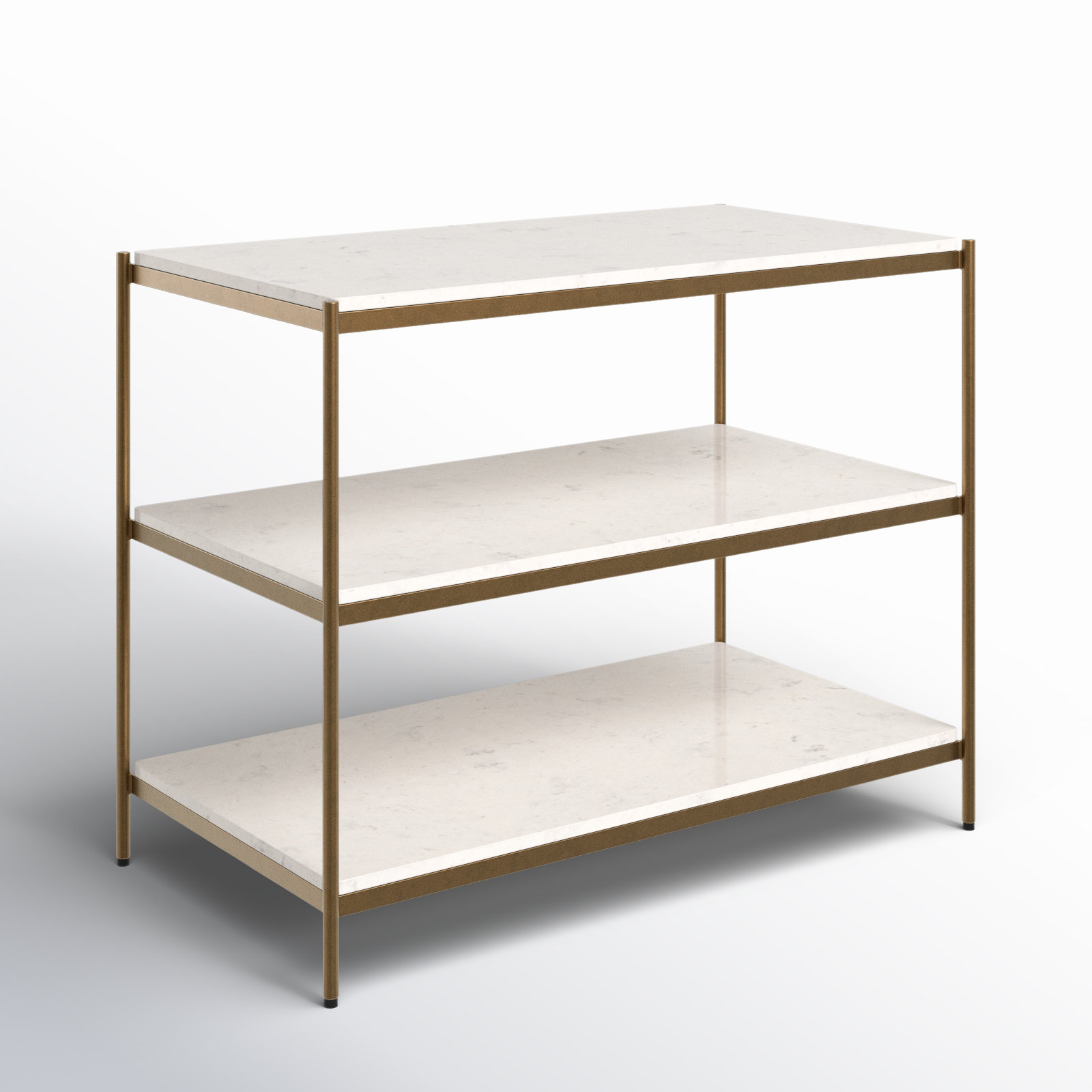 Iron Nightstand, Antique Brass