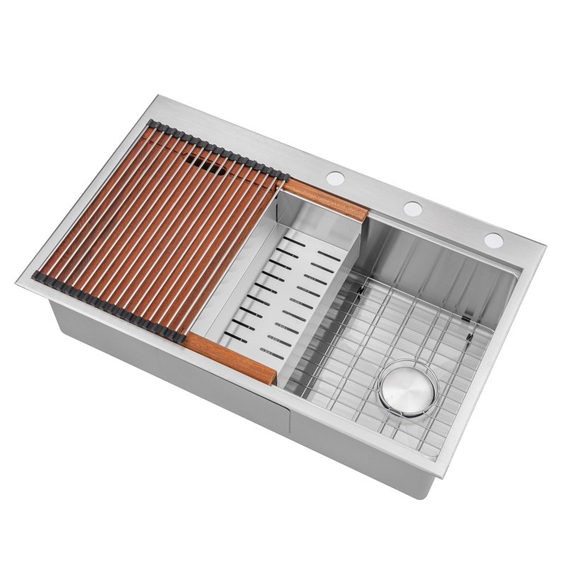 CozyBlock 36'' L Single Bowl Stainless Steel Kitchen Sink, Stainless Steel