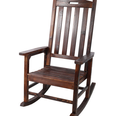Indoor Outdoor Brown Oversized Rocker, Tall Back, Wide , Fir Wood Porch Oversized, Seat, Use, High Smooth Rocking