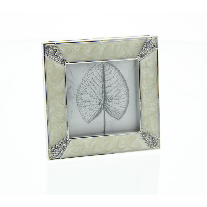 Leland Pavé Corner Metal Picture Frame, Crystal Pearl