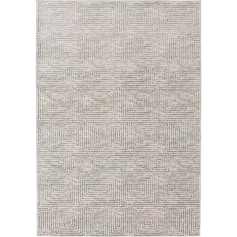 Tapis d'intérieur en polypropylène beige Ebern Designs, Rectangle 3 pi 3 po x 5 pi 3 po