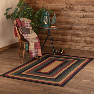 Tapis en jute / sisal rouge / beige / vert Wyatt