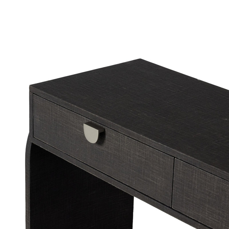 Cressida 78'' W Console Table, Black Linen