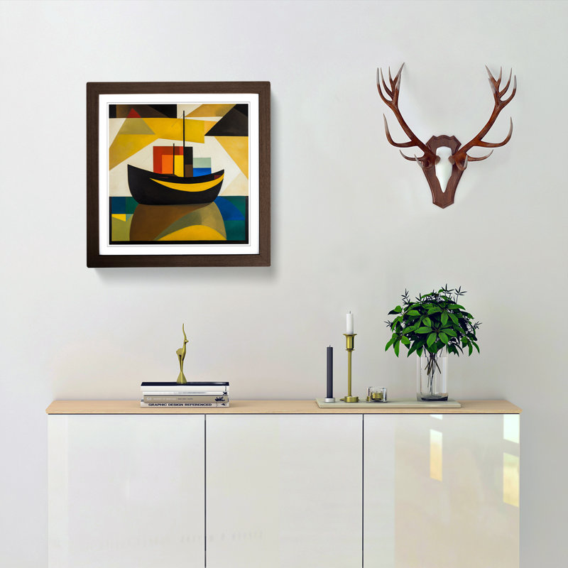 Single Picture Frame Print on Wood, Walnut
