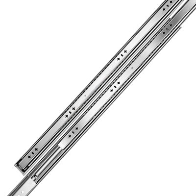Glissières de tiroir robustes, rails de montage latéral de 81 cm (32 po), charge maximale de 120 kg (265 lb), à extension complète en 3 parties, à roulement à billes, 1 paire, pour cuisine, établi, VR, en acier au carbone, avec vis et écrous, conçues pour les armoires.