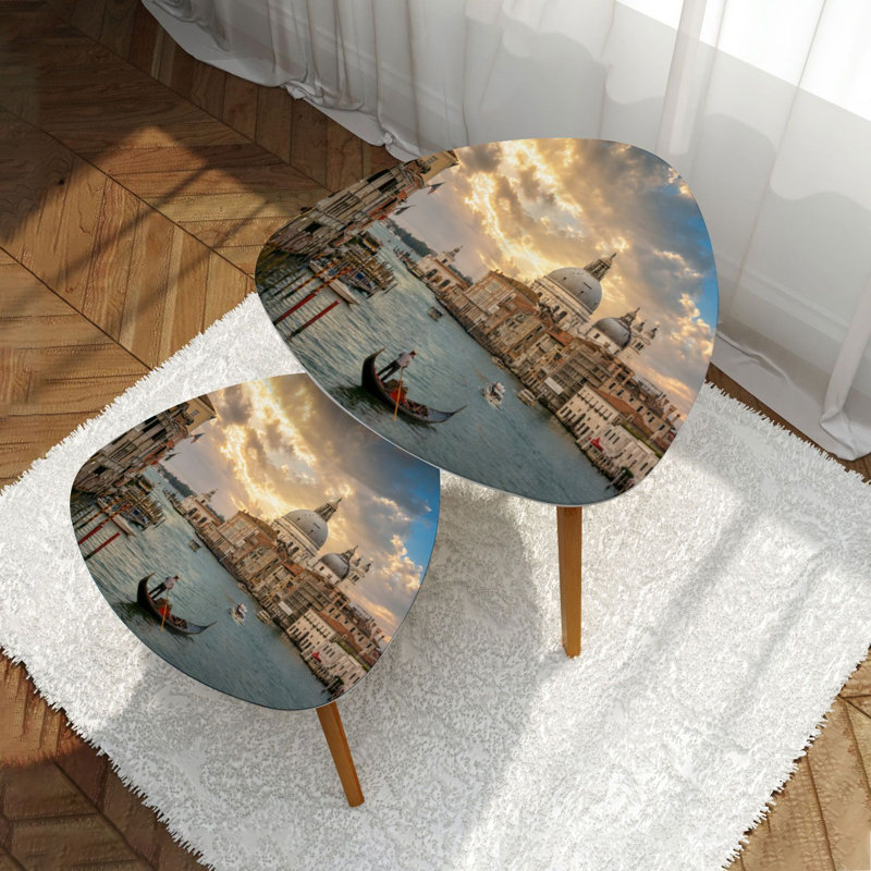 Ensemble de 2 tables basses gigognes Triangle