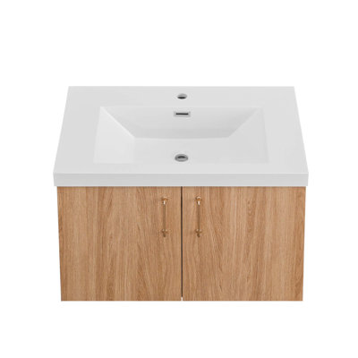 Meuble-lavabo moderne flottant avec rangement spacieux et portes à fermeture silencieuse