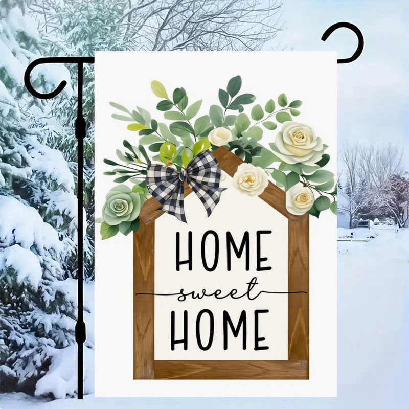 Enseigne de maison de ferme à motif floral, drapeau de jardin double face, 12 x 18 po