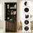 Modern Bookcase with Glass Doors and Thickened Top Panel-1819441104