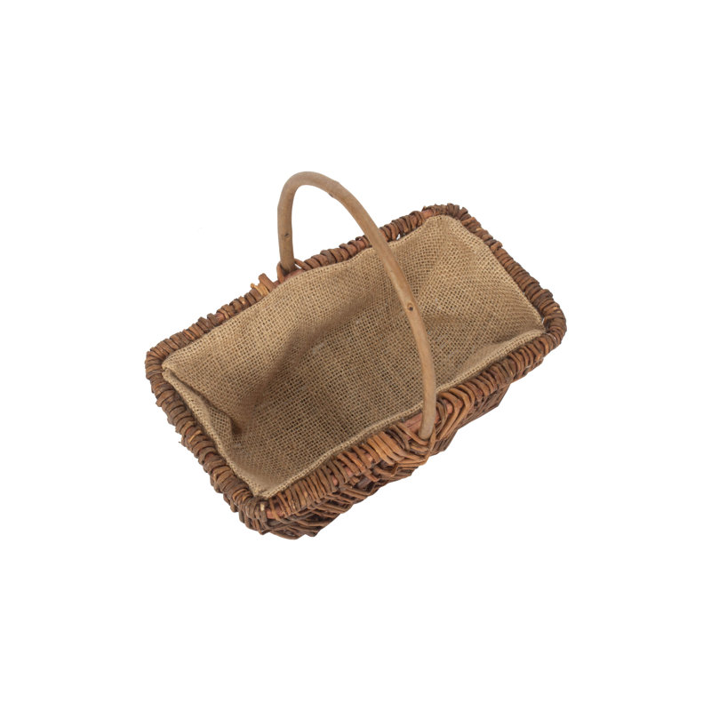 Wicker Unpeeled Garden Trug Basket, 23cm H x 16cm W x 26cm D