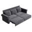 Très grand lit convertible 93 po en velours gris avec support confortable et solution peu encombrante